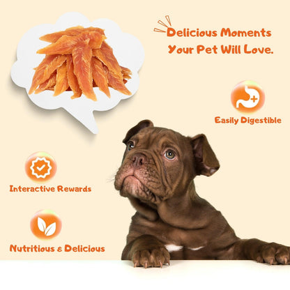 Chicken Jerky Dog Treats, Grain-Free Chewy Strips for Small Medium Large Dogs, 10.6 oz - Petpuro