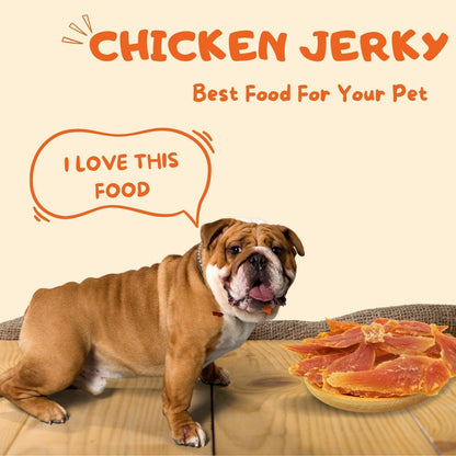 Chicken Jerky Dog Treats, Grain-Free Chewy Strips for Small Medium Large Dogs, 10.6 oz - Petpuro