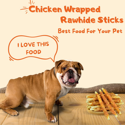 Chicken Wrapped Rawhide Hide Twists Sticks Dogs Treats, Suitable for Puppy and Small Dogs Training Chew Snacks,10.6 oz