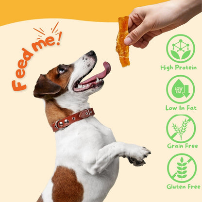 Chicken & Sweet Potato Jerky Wraps, Grain-Free Dog Snacks for Small Large Dogs, 10.6 oz - Petpuro