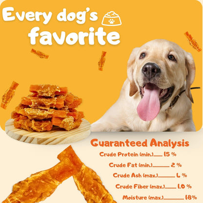 Chicken & Sweet Potato Jerky Wraps, Grain-Free Dog Snacks for Small Large Dogs, 10.6 oz - Petpuro