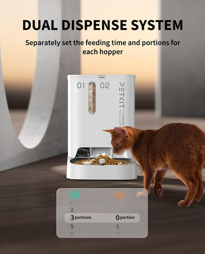 PETKIT YumShare Dual-Hopper – Smart Pet Feeder with 1080P HD Camera and AI Monitoring - Petpuro